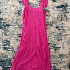 Elegant Pink Midi Dress